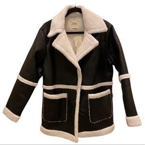 Faux Leather Sherpa Jacket